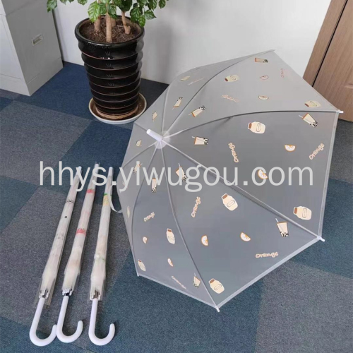55cmeva frosted flower umbrella， dream drinking time transparent umbrella frosted couple plastic advertising umbrella make logo