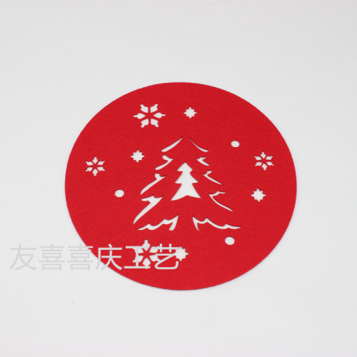 Table Mat Cup Mat Plate Mat round Non-Woven Fabric Felt Cloth Non-Woven Fabric Halloween Christmas Coaster Placemat Decoration