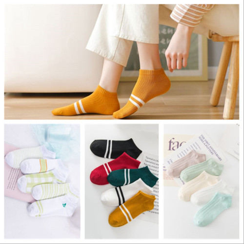 socks women spring and summer boat socks women ins tide men and women sweat-absorbent socks japanese low-cut breathable invisible striped cotton socks