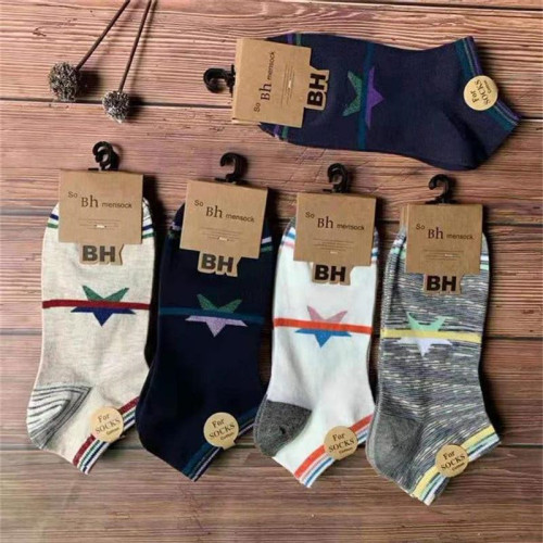 Four Seasons Cotton Men‘s Ankle Socks Breathable Sweat Absorbing Deodorant Casual Multicolor Socks Low Top Low Cut Socks Men‘s Cotton