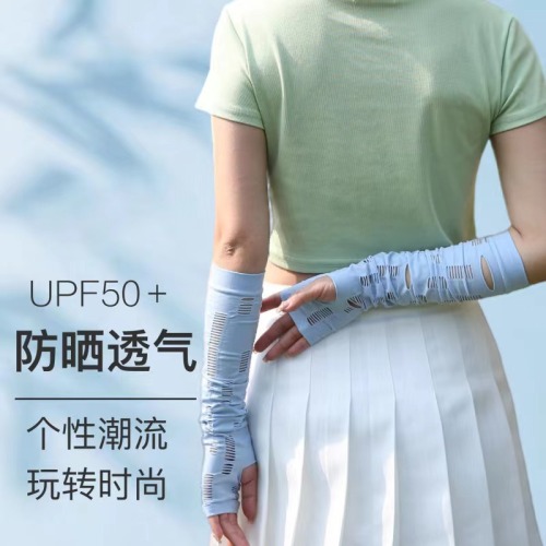korean style versatile decorative sleeve outdoor sun protection fashion trendy arm protector sun protection ice silk sleeve