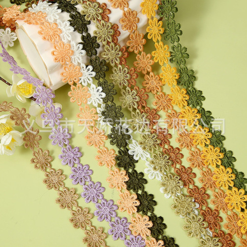 .5cm Embroidery Lace Edge DIY Water Soluble Lace Flower Accessories Curtain Clothing Underwear Accessories Factory Wholesale 