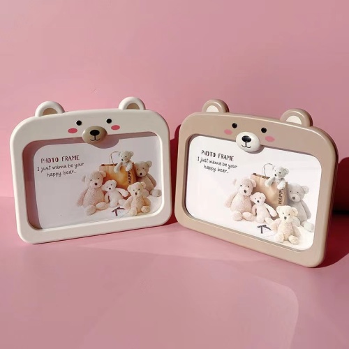 Factory Direct Sales 6-Inch Cartoon Cute Bear Pen Holder Photo Frame 6-Inch Baby Photo Frame Office Table Ornaments Sets