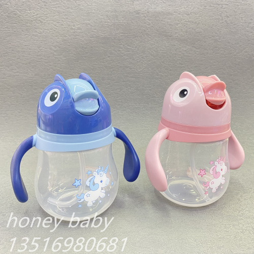 [honey baby] woodpecker water cup with handle thickened baby learns to drink children cartoon straw cup