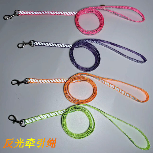 foreign trade factory wholesale oblique reflective traction rope processing word back cute type cat and dog universal traction rope
