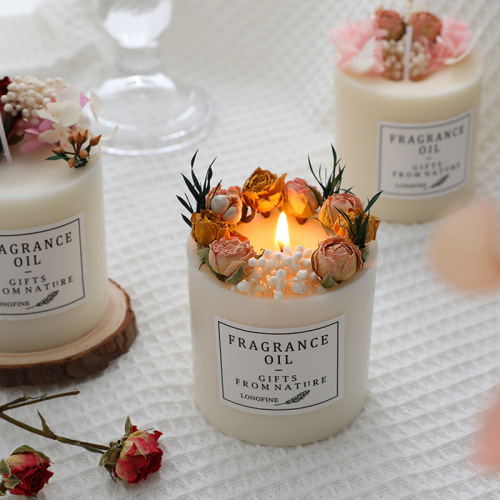 factory direct sales eternal flower aromatherapy candle flower series hand gift aromatherapy fragrance candle smokeless fragrance soy wax