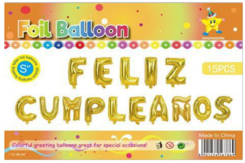 Aluminum Film Western Letter Happy Birthday Balloon Set