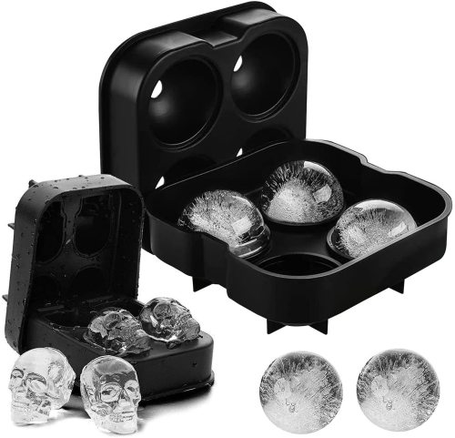 silicone 4-piece skull mold summer ice cube mold silicone mold halloween skull ice mold