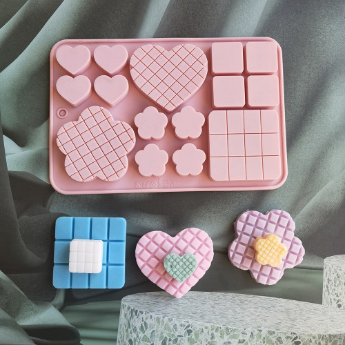 Silicone Love Cloud Waffle Chocolate Insert Candle Fondant Epoxy Biscuit Mold Jelly Pudding Mold