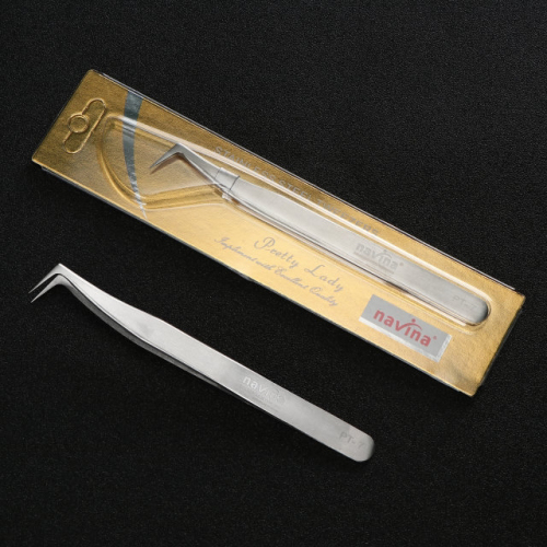 navina yaweiya eyelash grafting special olecranon clip high precision 7-shaped tweezers olecranon clip right angle tweezers