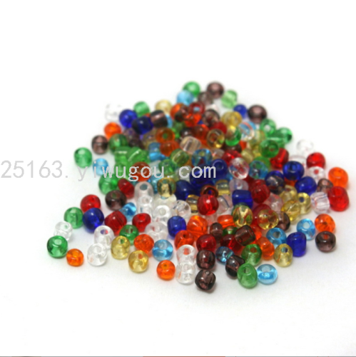 yiwu diy handmade beaded material 2mm silver filling bead cross stitch beads glass small rice-shaped beads bead factory wholesale