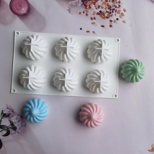 Silicone 6-Piece Steamed Buns Cake Mold Mousse Cake Silicone Mold Diy Chocolate Ice Cream Jelly Mold