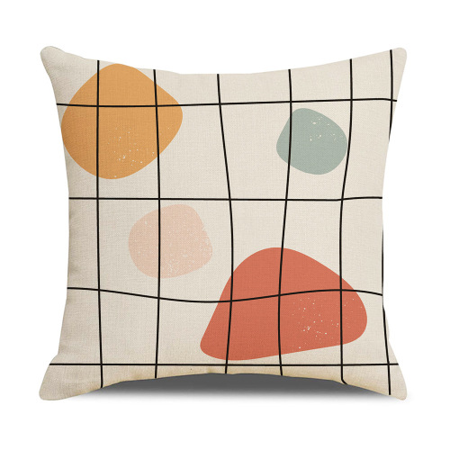 new morandi style printed pillowcase cross-border amazon linen home living room bedroom support
