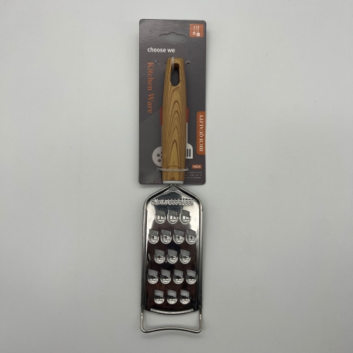 [huilin] kitchen supplies stainless steel gadget wood grain belt curved foot oblique hole planer