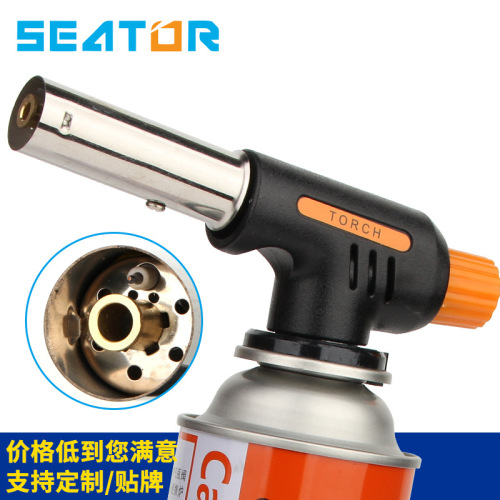 Carbon Point Inverted Portable Card Spray Gun Copper Flame Gun Outdoor Camping Barbecue Igniter Cooking Baking