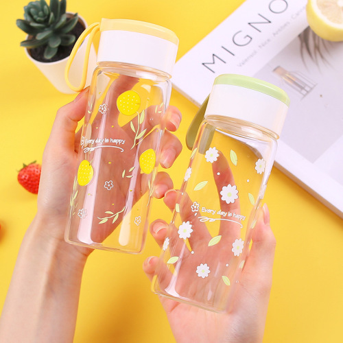 fresh glass water cup wholesale 300ml cute small girl‘s portable cup heat-resistant cup one-piece delivery