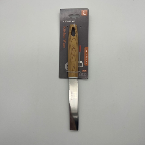 [huilin] kitchen supplies stainless steel gadget wood grain flat head fruit knife