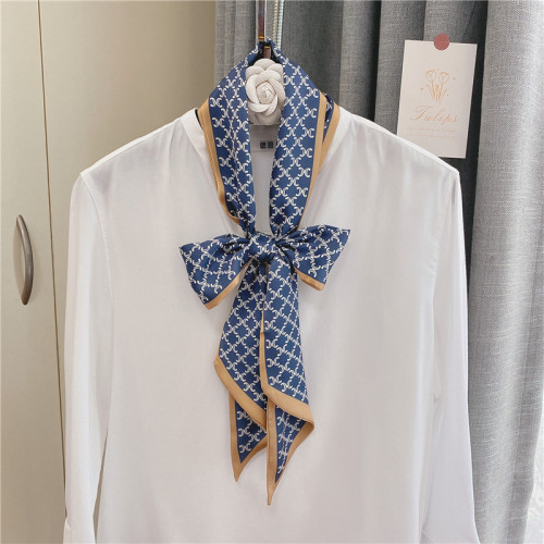 Women‘s Scarf All-Match Spring and Autumn Long Scarf Scarf Neck Protection Professional Small Scarf Hair Band Letter Plaid in Stock Wholesale