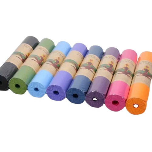 tpe yoga mat wholesale factory keep home fitness mat dance exercise mat single two-color 6mm flat support mat