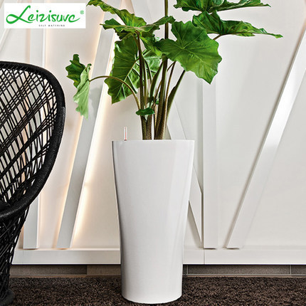 [flower pot] automatic absorbent flower pot lazy plastic hotel living room simple green radish floor flower pot wholesale