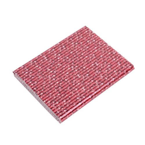 Yao Sheng Disposable Straws Degradable Paper Amazon Ancient Rhyme Dark Red Lianzhi Mixed Series 100 Pieces