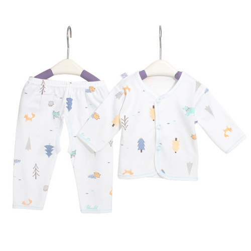 baby suit autumn and winter newborn underwear set cotton long sleeve 0-9 months baby monk clothes two-piece set