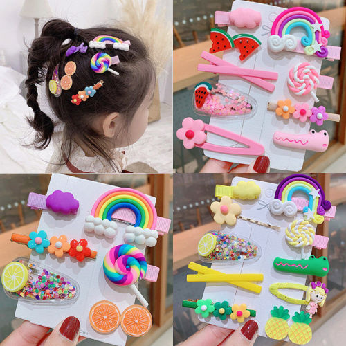 Children‘s Hair Clip Hairpin Korean Ins Girls Fringe Clip Side Clip Girls Baby BB Clip Hair Accessory Clips Card Children