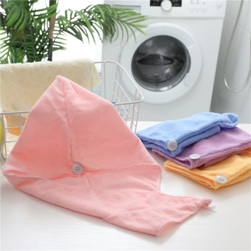 Solid Color Absorbent Hair Drying Cap Absorbent Hair Drying Towel Thickened Hair Drying Towel Dry Shower Cap