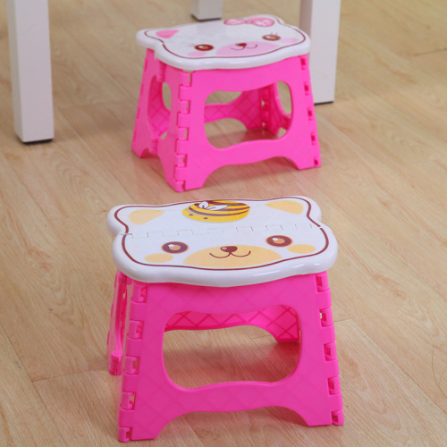 portable folding stool plastic cartoon cat head stool bathroom stool outdoor fishing chair train bench