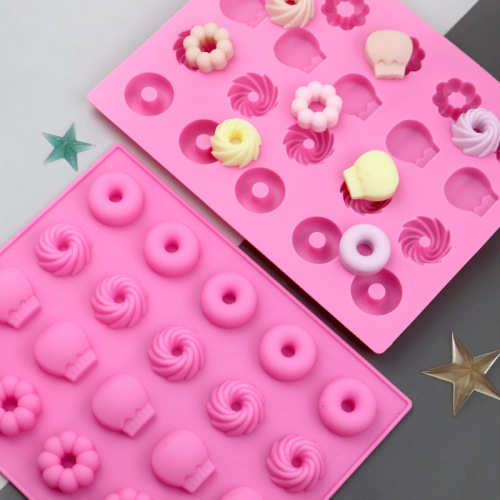 20-piece donut silicone chocolate mold silicone jelly diy cake mold cold soap mold