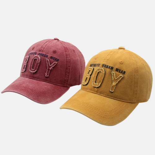 new washed old embroidery letters hat korean style spring and summer baseball cap men‘s and women‘s sun hat peaked cap ins tide