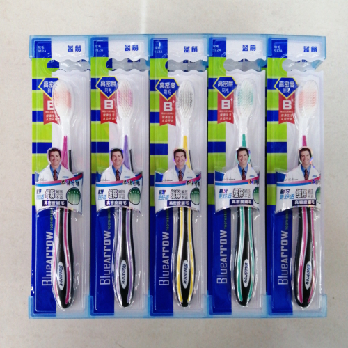 Toothbrush Wholesale Blue Arrow 912a （30 PCs/Box） High Density Spiral Soft-Bristle Toothbrush Non-Slip Soft Glue Toothbrush Handle