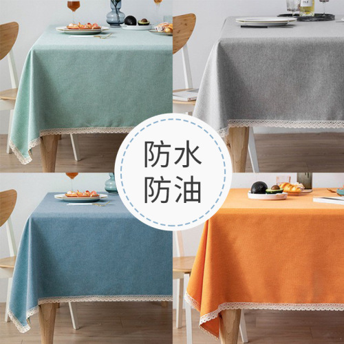 Japanese Oil-Proof Tablecloth Waterproof Disposable Dining Table Fabric Small Fresh Coffee Table Rectangular Bed & Breakfast Tablecloth Simple 