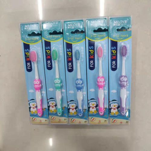 daily necessities wholesale morning love 307 （seat/30 pieces） minions children soft-bristle toothbrush