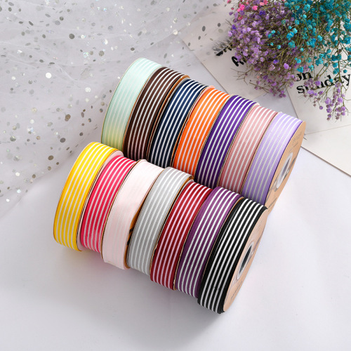 Korean Ribbon Striped Ribbon Clothing Accessories Packaging Bow Ribbon Color Ribbon Accessories Wholesale