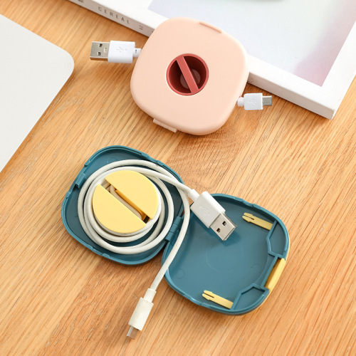 data cable earphone organizer winder multifunctional storage box portable with no winding android apple type-c