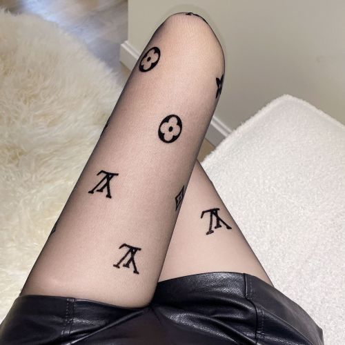 black silk paris letter stockings official flagship store black sexy ultra-thin embroidered letter slimming pantyhose
