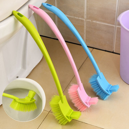 pstic long handle double-sided dead angle removing soft hair cleaning toilet brush toilet curved toilet brush gap brush