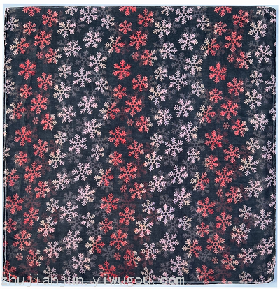snowflake print pattern fashion silk scarf with various colors and styles