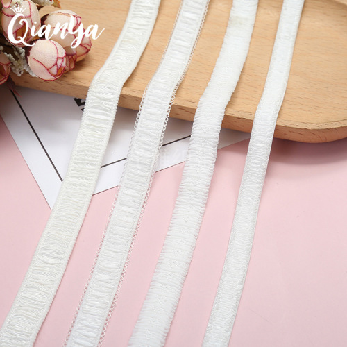 non-slip elastic band woven elastic tape lace shoulder strap jacquard lace pleated shoulder strap clothing accessories