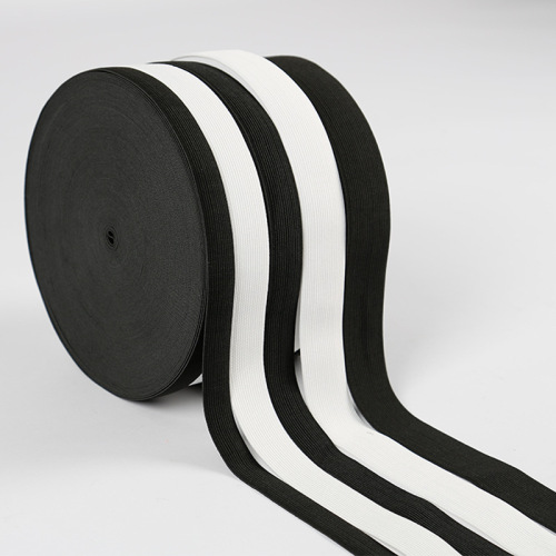 Manufacturer Spot Crocheted Black and White Elastic Band Flat Wide High Elastic Wide Elastic Elastic Band Clothing Elastic Elastic Rope Specification Set