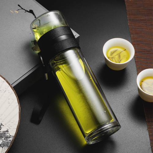 Tea Maker Borosilicate Tea Water Separation Glass Spot Double-Layer Heat Insulation Business Gift Cup Logo