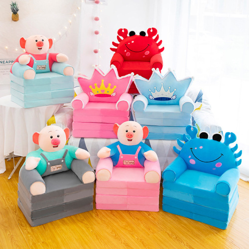 Four-Layer Children‘s Folding Sofa Kindergarten Baby Seat Princess Boys and Girls Stool Lengthened Nap Lying Tatami