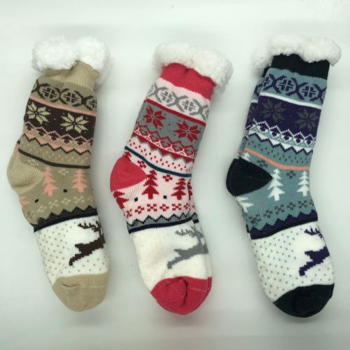 lambswool socks thickened warm winter classic non-slip snow day elk room socks