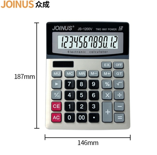 joinus zhongcheng desktop real solar battery dual-use office calculator
