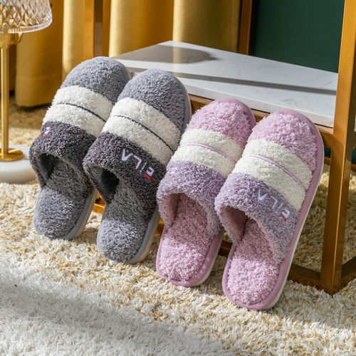 new foreign trade cotton slippers women‘s winter warm home indoor non-slip thick bottom couple floor plush cotton slippers men m ~