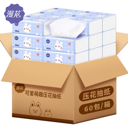 manhua paper extraction cartoon tissue portable small bag paper four-layer household facial tissue tissue extraction toilet paper delivery