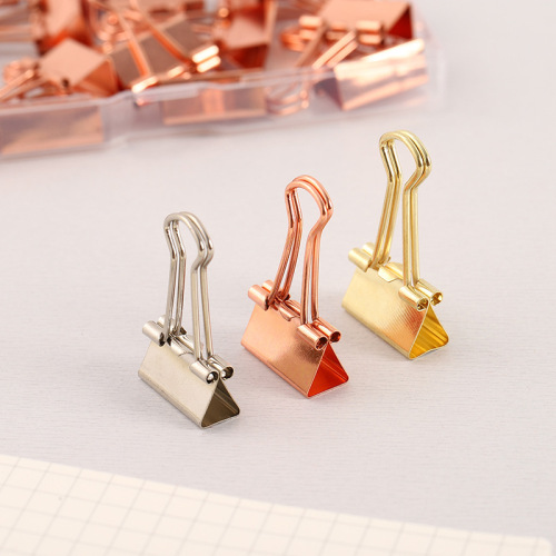19mm rose gold long tail clip metal plating little clip boxed watch account binding binder clip test paper clip ticket clip