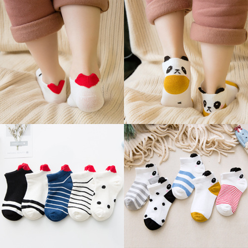 Spring and Summer Low-Cut Children‘s Cotton Sock Boat Socks Flat Mesh Cartoon Boys and Girls Baby‘s Socks Zhuji Factory Wholesale