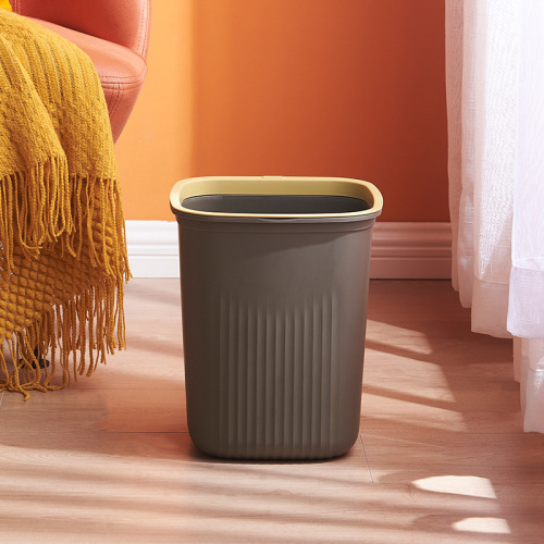 Simple Kitchen Trash Can Household Living Room Creative Trash Basket without Lid Pressure Ring Toilet Toilet Plastic Paper Basket